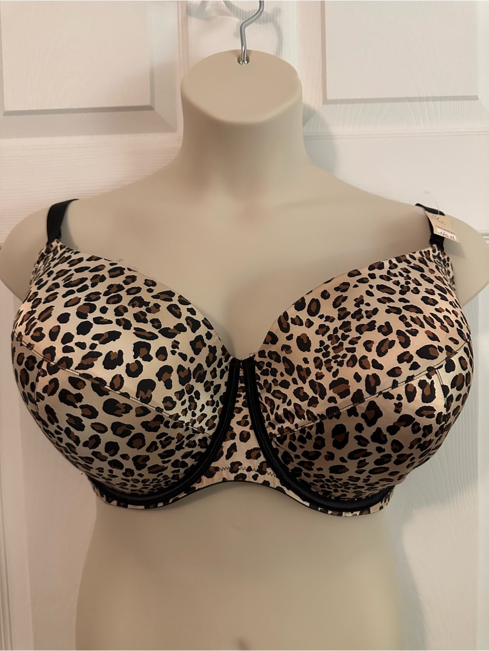 Cacique Leopard Print Underwire Bra in Beige and Black
